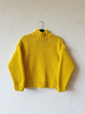 Tory Sport Mega Chunky Yellow Turtleneck Sweater